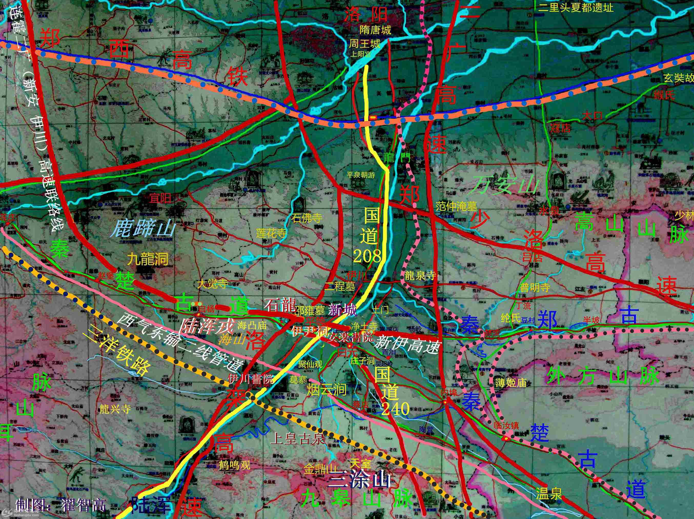 洛阳 伊川 地形 水系 古道 公路 古迹示意图_副本_副本.jpg